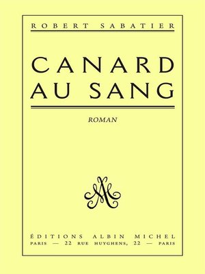 cover image of Canard au sang